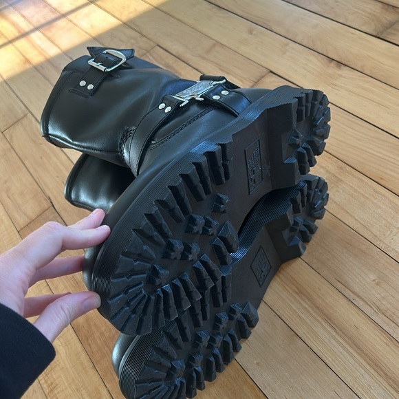 Anistone Hi Leather Biker Boots - Picture 2 of 7